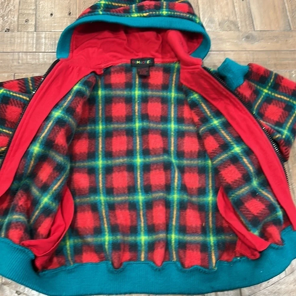 Gymboree vintage square plaid fleece jacket